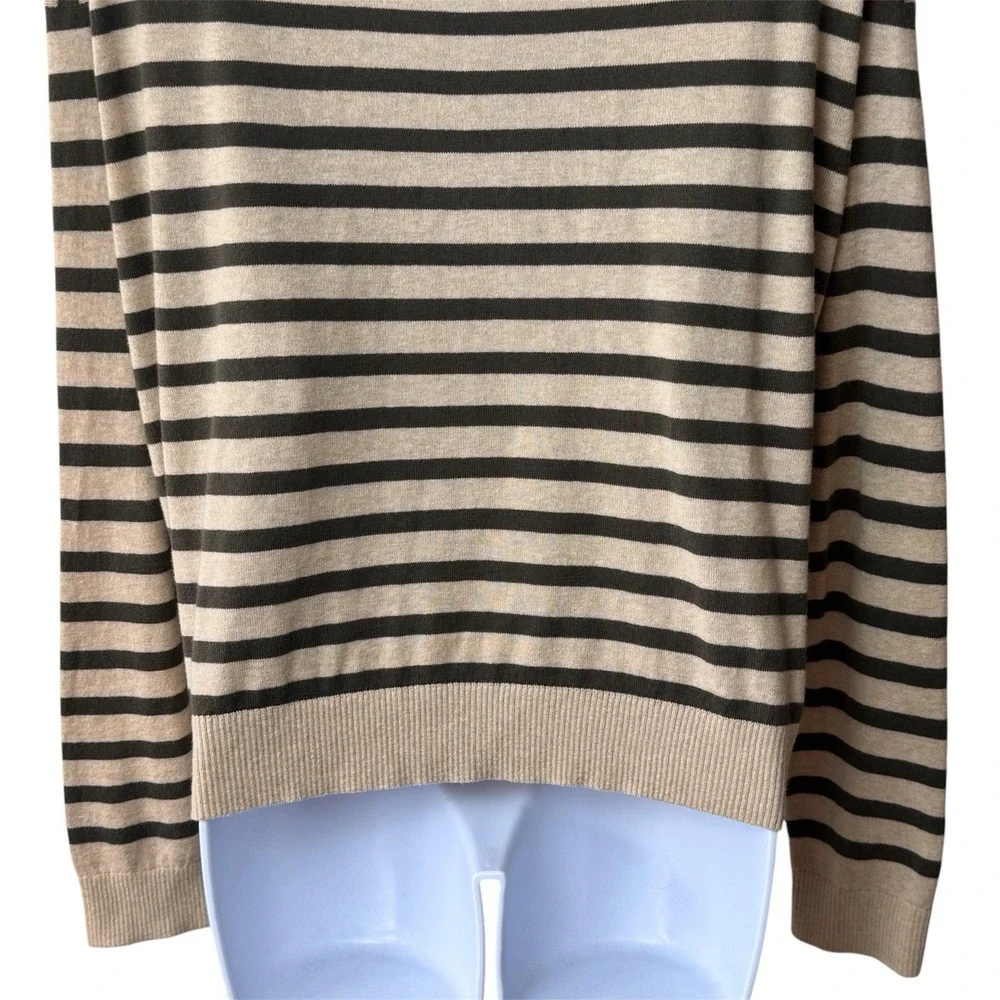 Velvet by Graham and Spencer Alister Striped Crewneck Sweater Cashmere Blend S