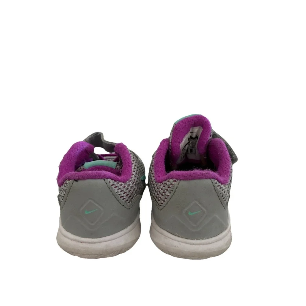 Nike Sneakers Kids 3C Gray Purple Baby Toddler Tennis Shoes Hook & Loop