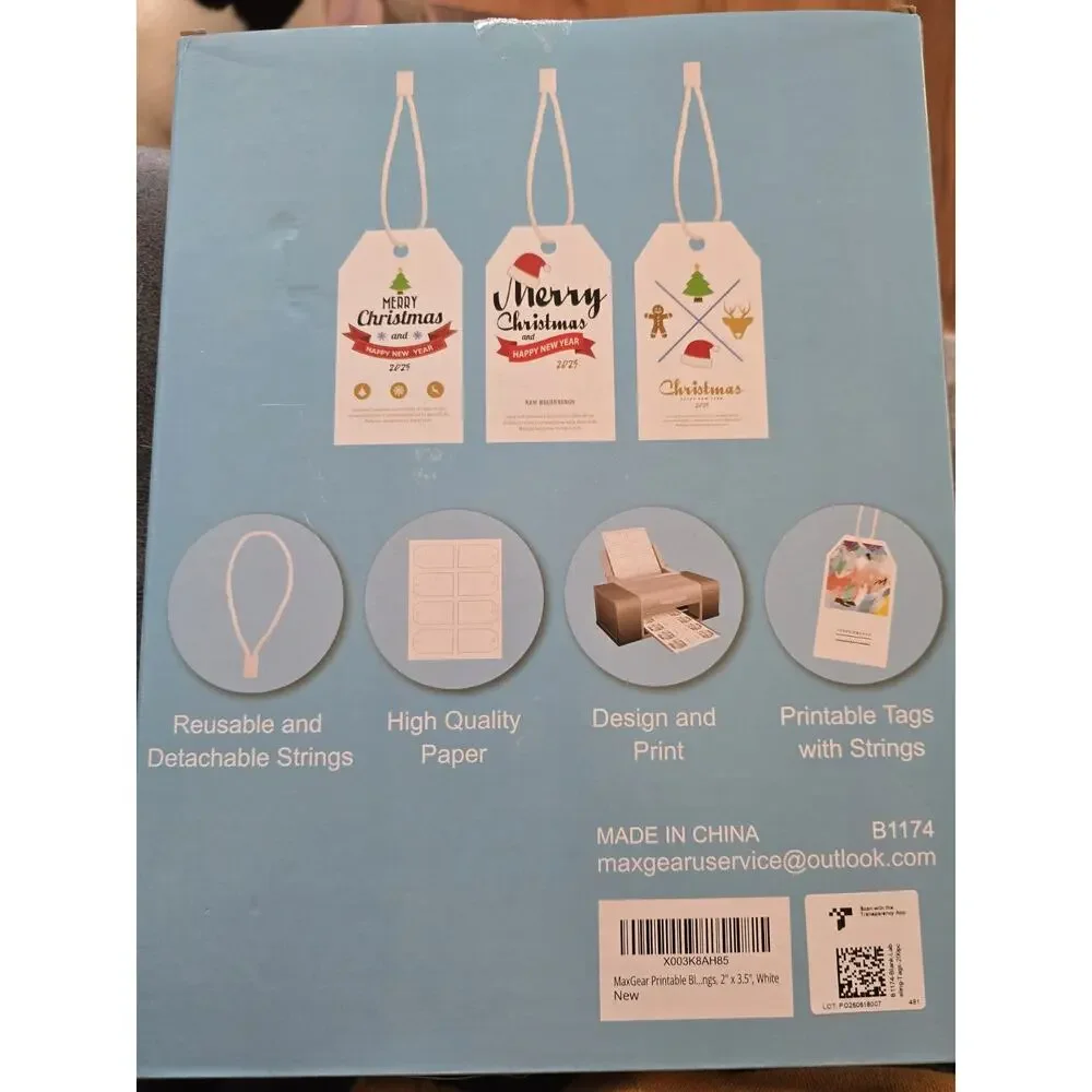 MaxGear 200 Price Tags with String, Gift and Clothing Tags, Hang Tag for...