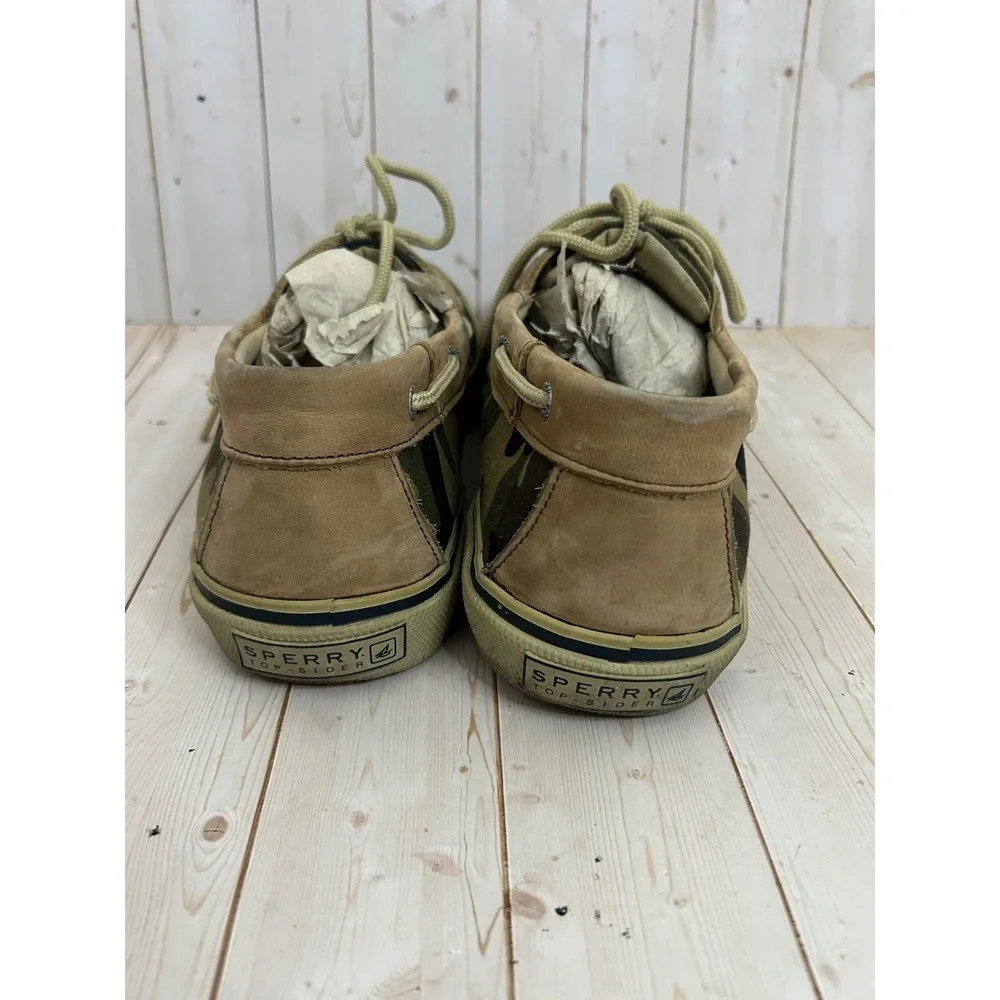 Sperry Top Sider Mens Size 11M Camouflage Green Boat Shoes Low Top Sneakers