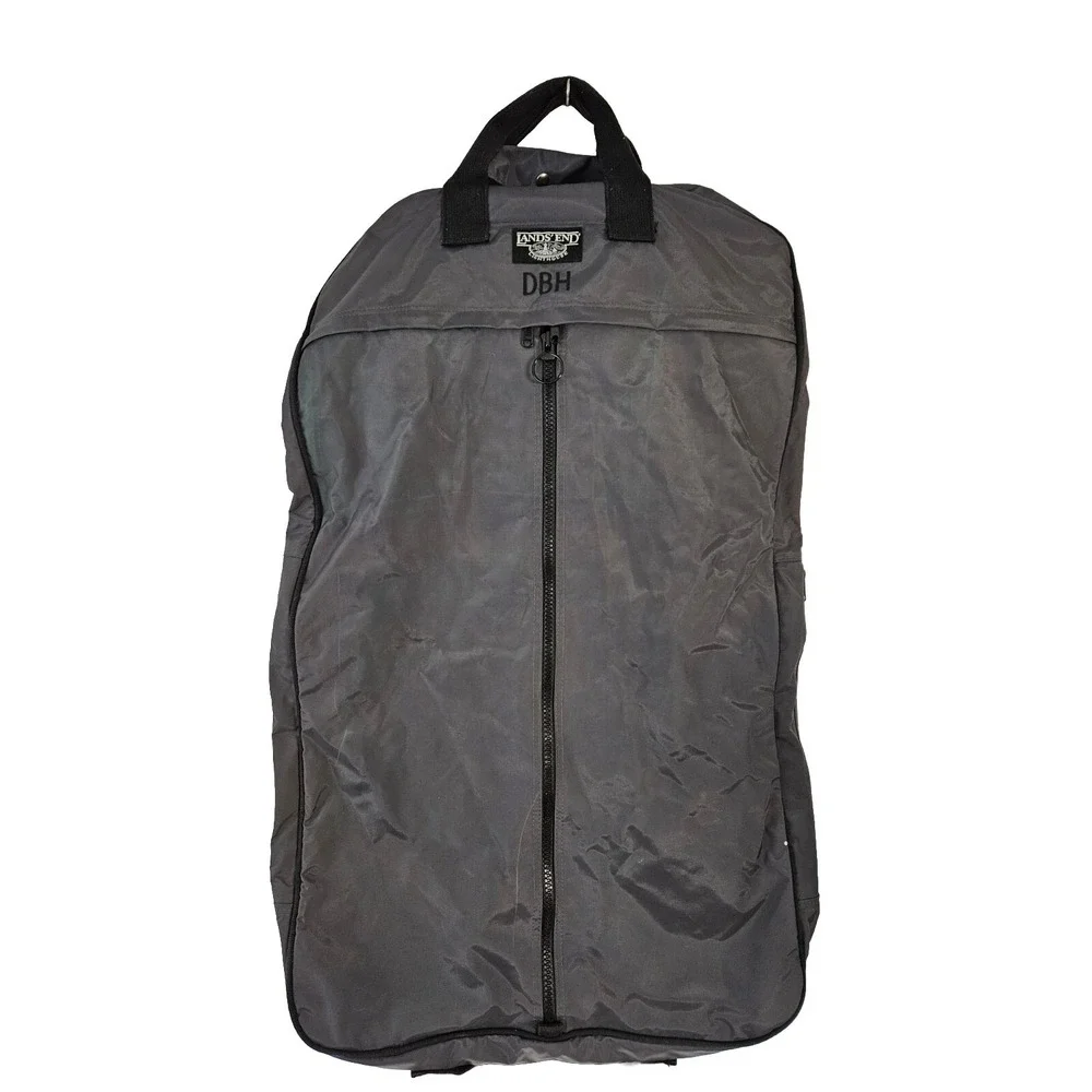 Vtg Lands' End Lighthouse Grey Foldable Garment Bag USA Luggage