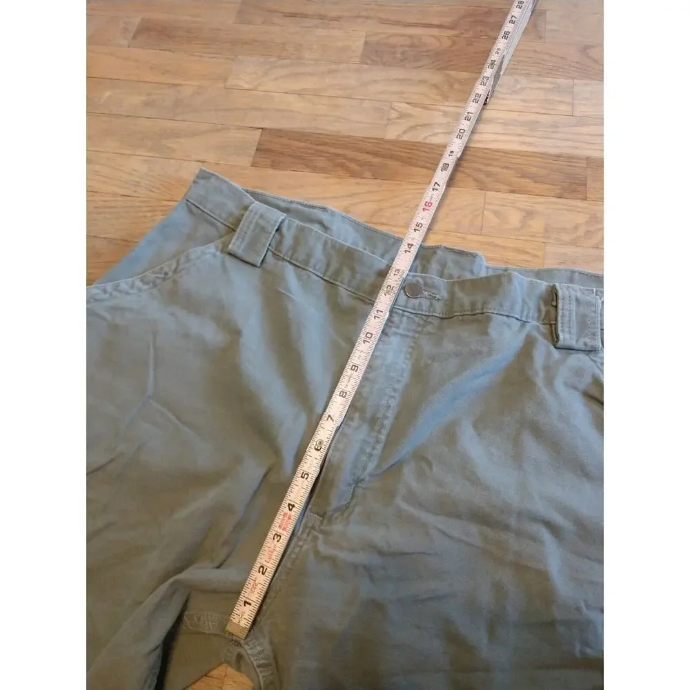 Carhartt Hiking Shorts 42 (Tag 44) Men's Carpenter Work Duck Green Canvas