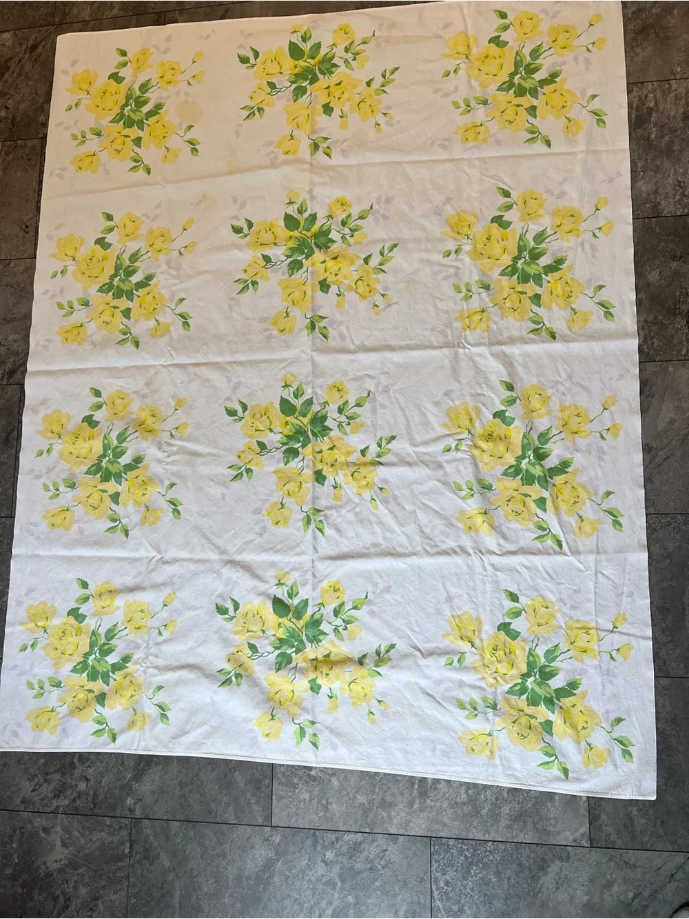 vintage tablecloth vintage yellow