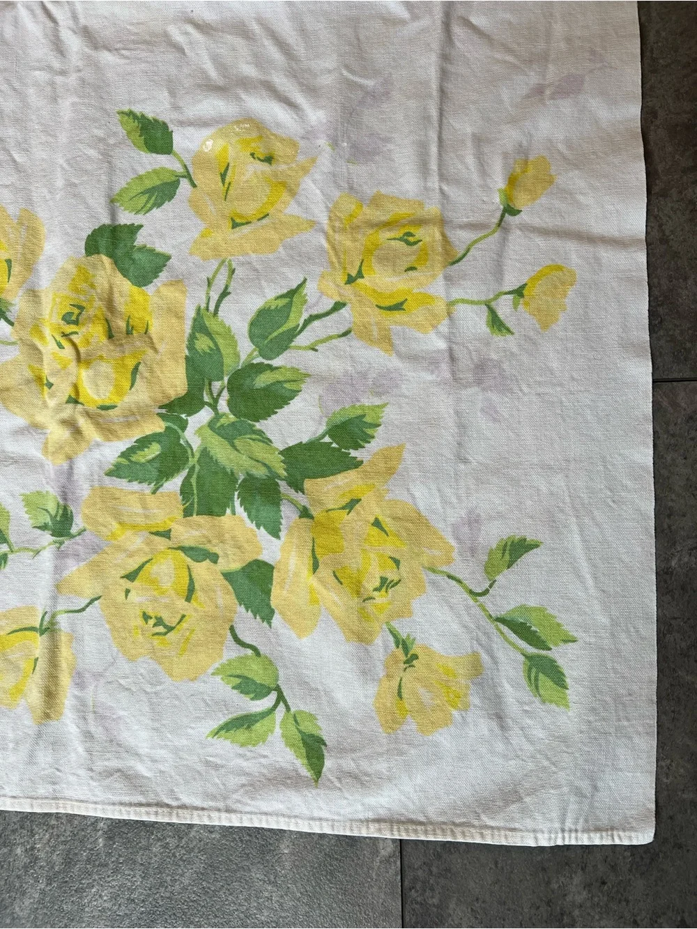 vintage tablecloth vintage yellow