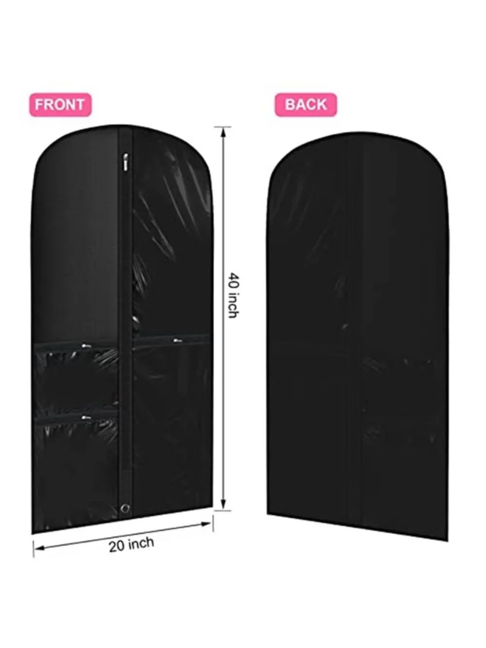 Clear Garment Bags Set Clothes Storage Travel Hanging Protector With Pockets