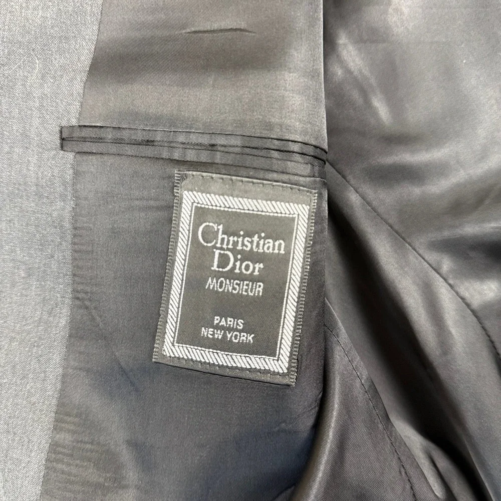 Christian Dior Monsieur Gray‎ Blazer Two Button Wool Blend Jacket Size 44R Vtg