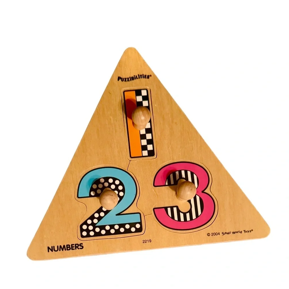 Vintage Small World Toys Wooden Number Puzzle