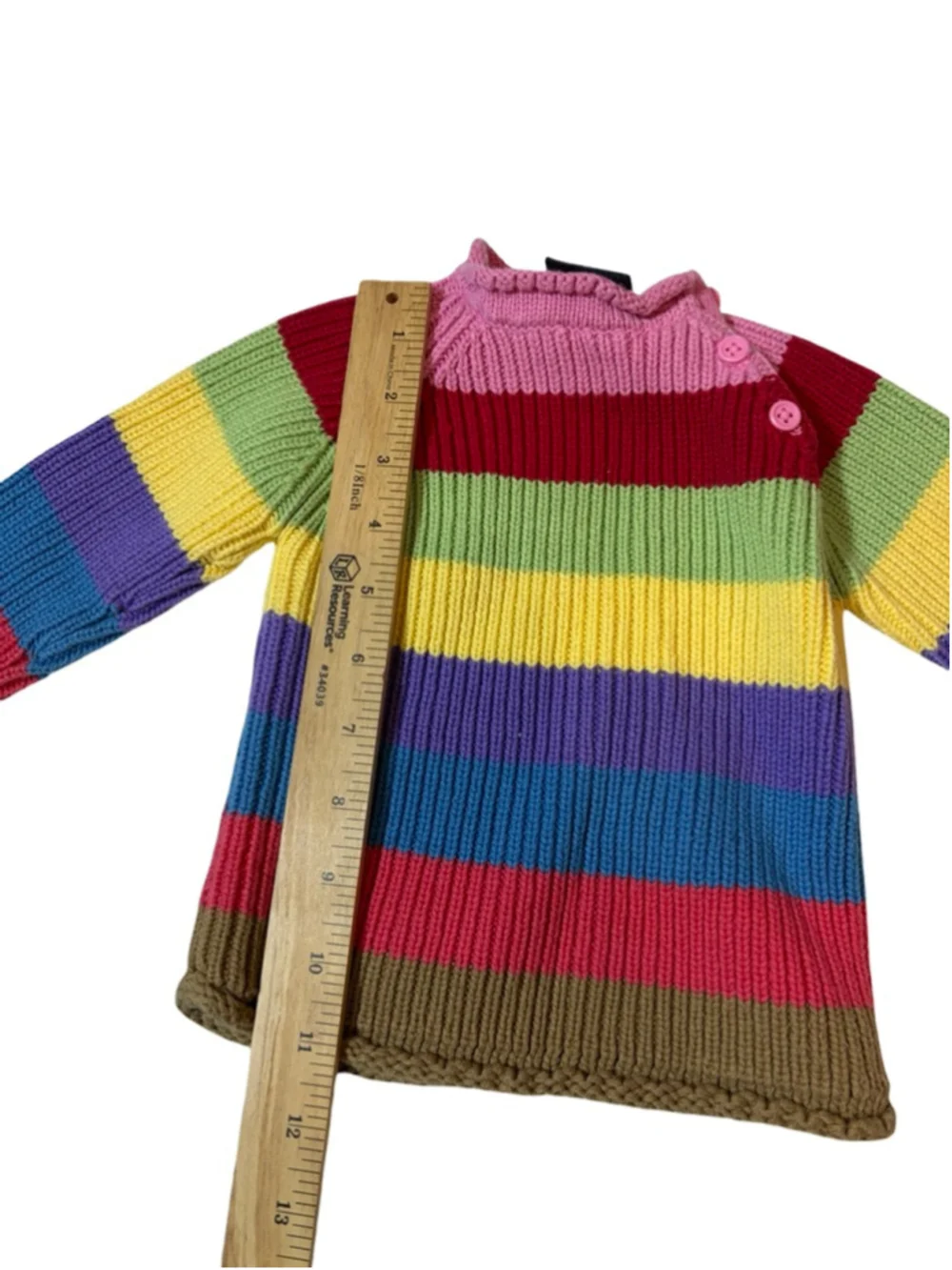 The Children’s Place Rainbow Stripe Knit Sweater Dress 18M Colorblock Cottagecor