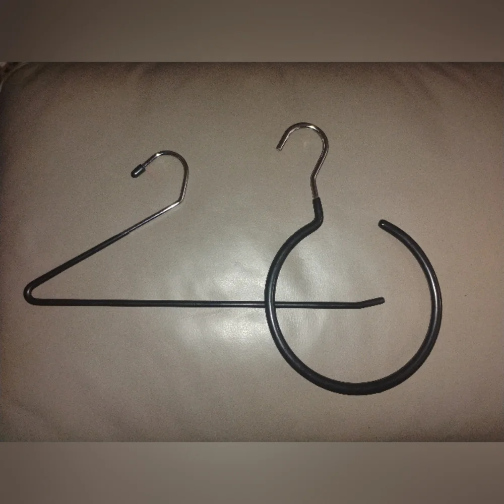 Two Specialty Hangers in Rubber Coated Metal