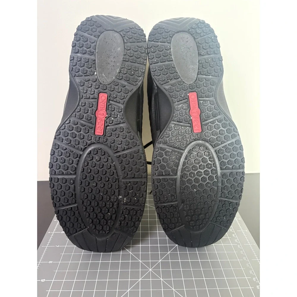 Orthofeet Womens Black Knit Athletic Walking Shoes Sneakers Comfort Support