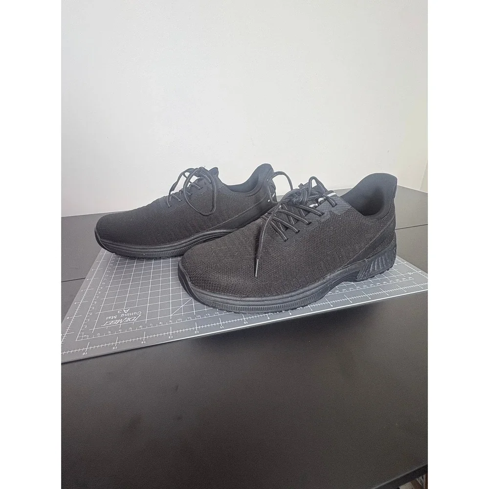 Orthofeet Womens Black Knit Athletic Walking Shoes Sneakers Comfort Support