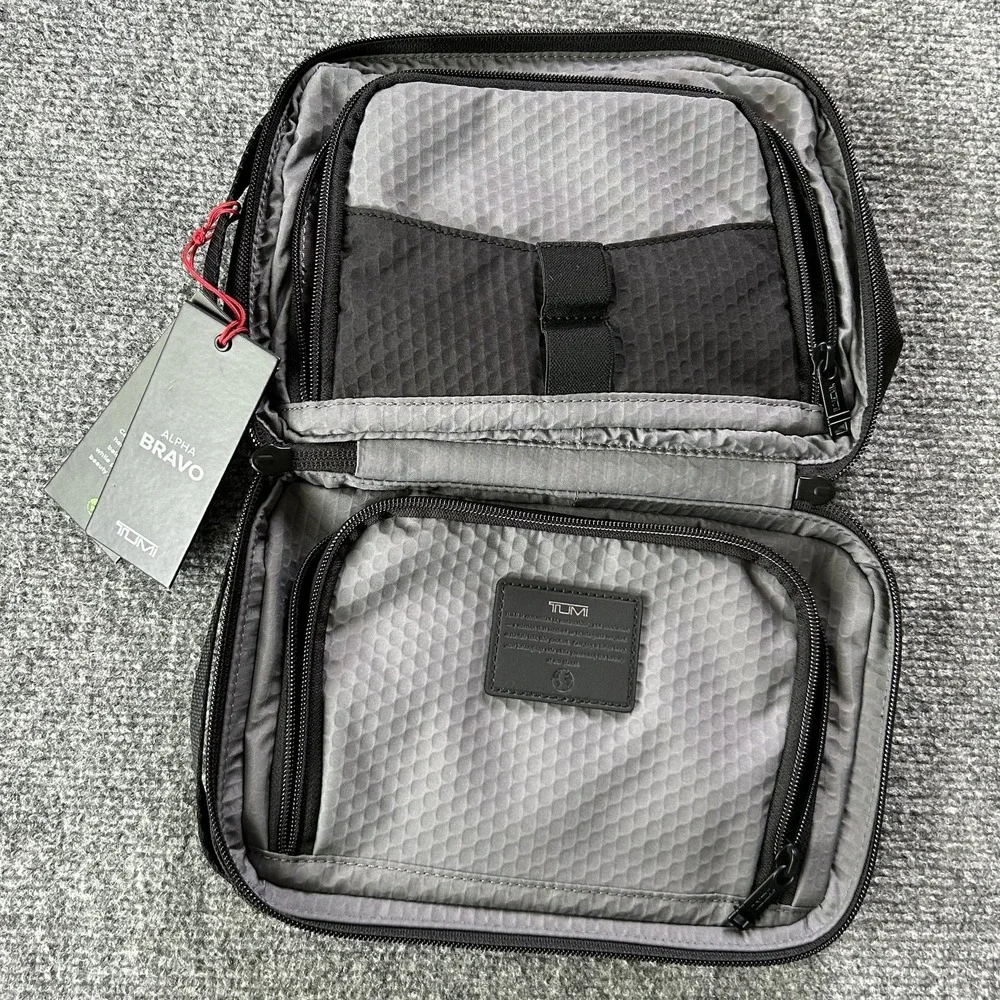 Tumi Travel Kit Alpha Bravo Response Black Ballistic Nylon Hanging Toiletry Bag