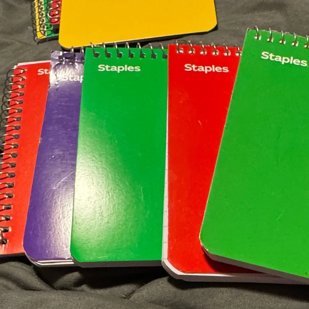 ★ Staples Mini Spiral Notebook Set of 8 Assorted Colors School Office