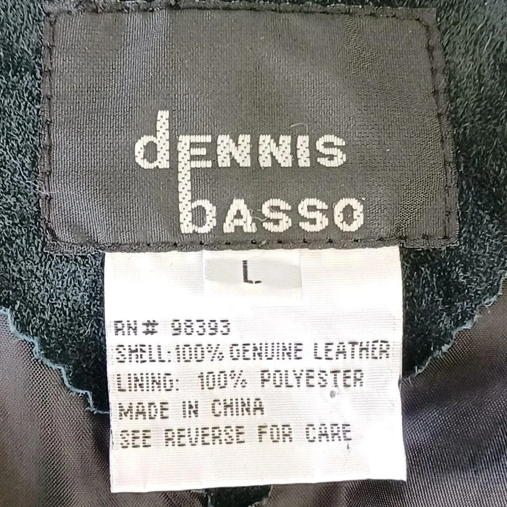 Dennis Basso Genuine‎ Leather Suede Black Blazer Jacket Women's L