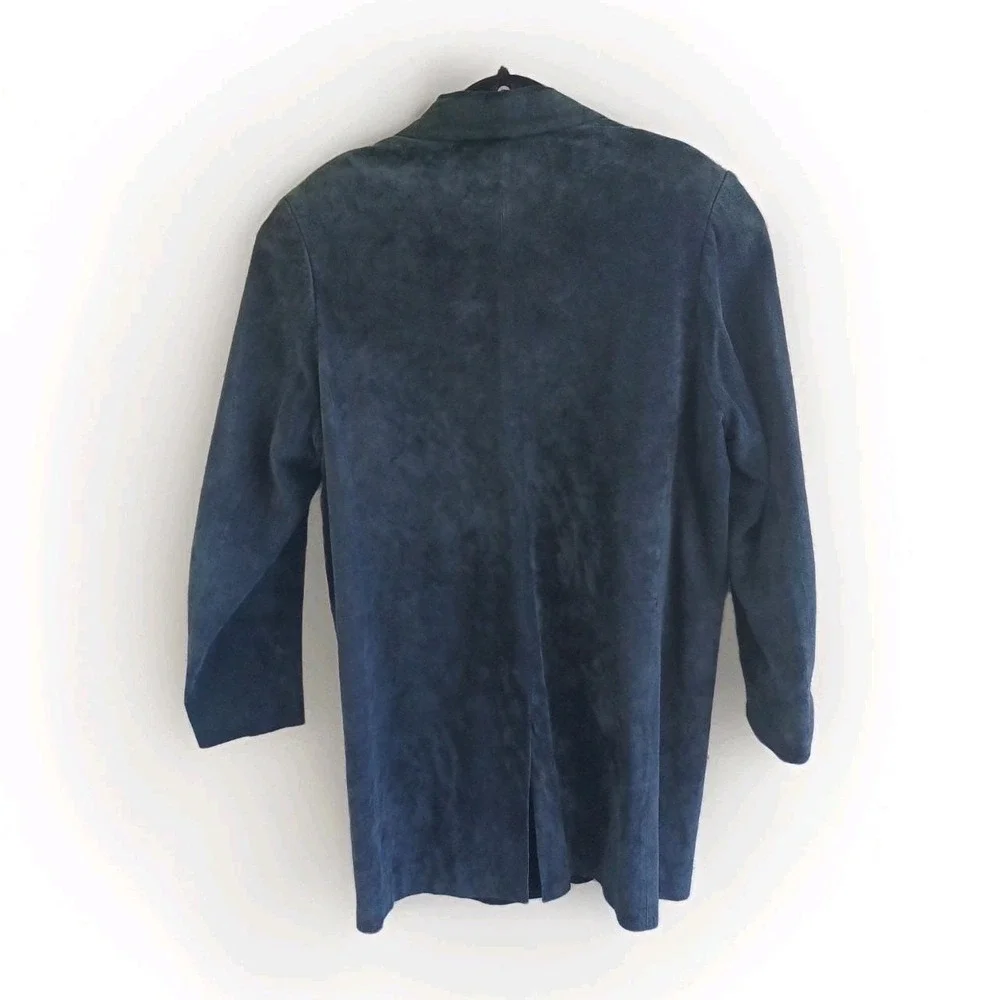 Dennis Basso Genuine‎ Leather Suede Black Blazer Jacket Women's L