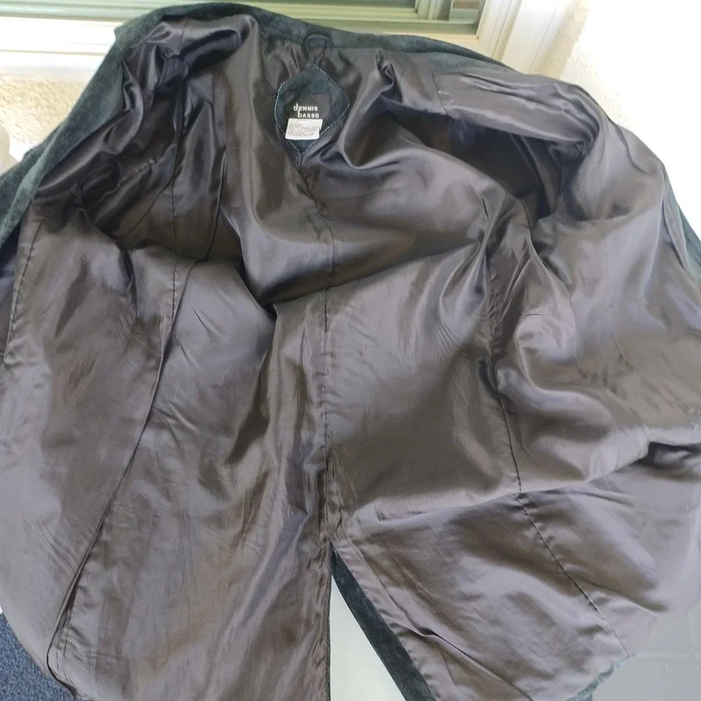 Dennis Basso Genuine‎ Leather Suede Black Blazer Jacket Women's L