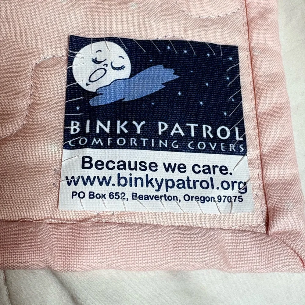 Adorable Pink and Baby Blue Quilted Bunny Trim Baby Blanket