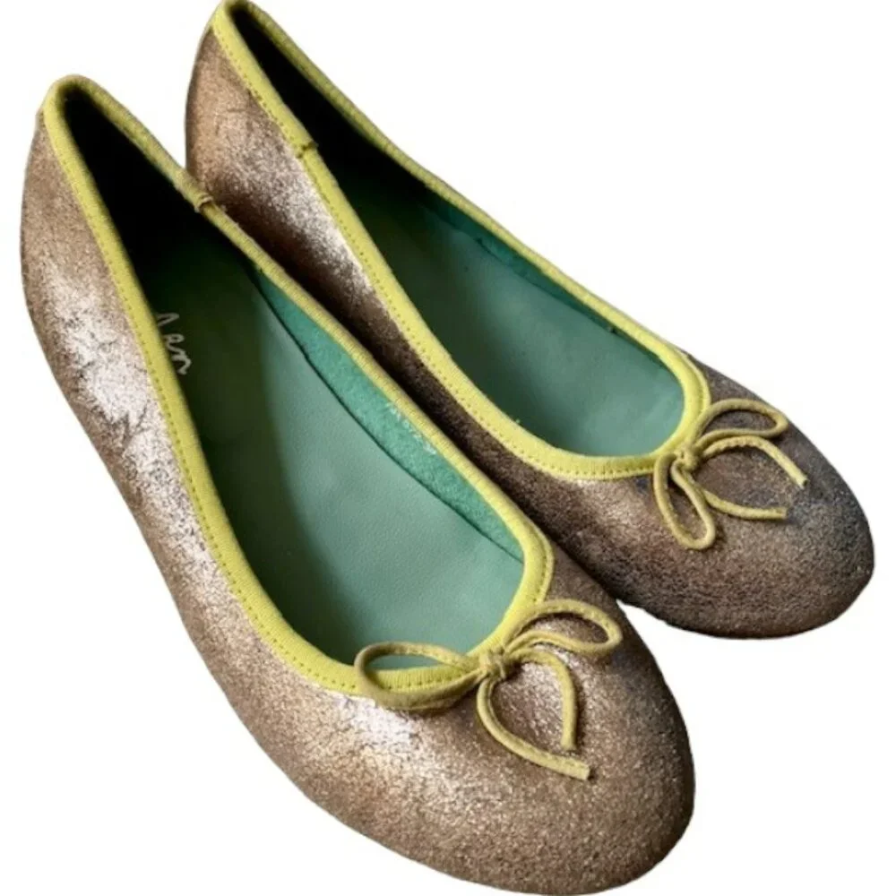 Boden gold leather