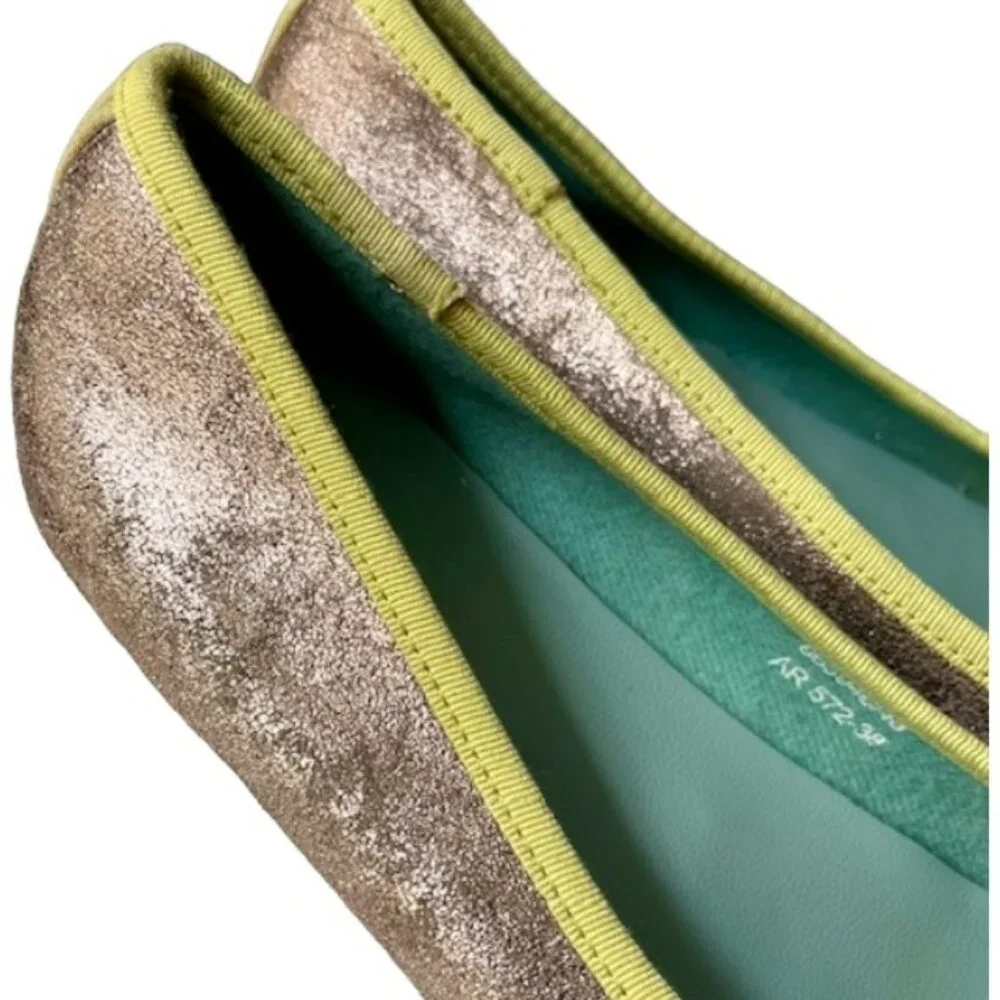Boden gold leather