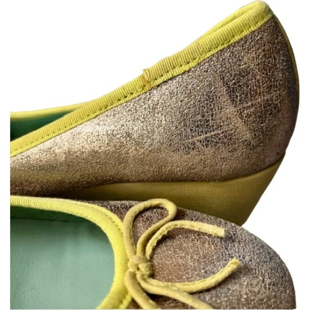 Boden gold leather