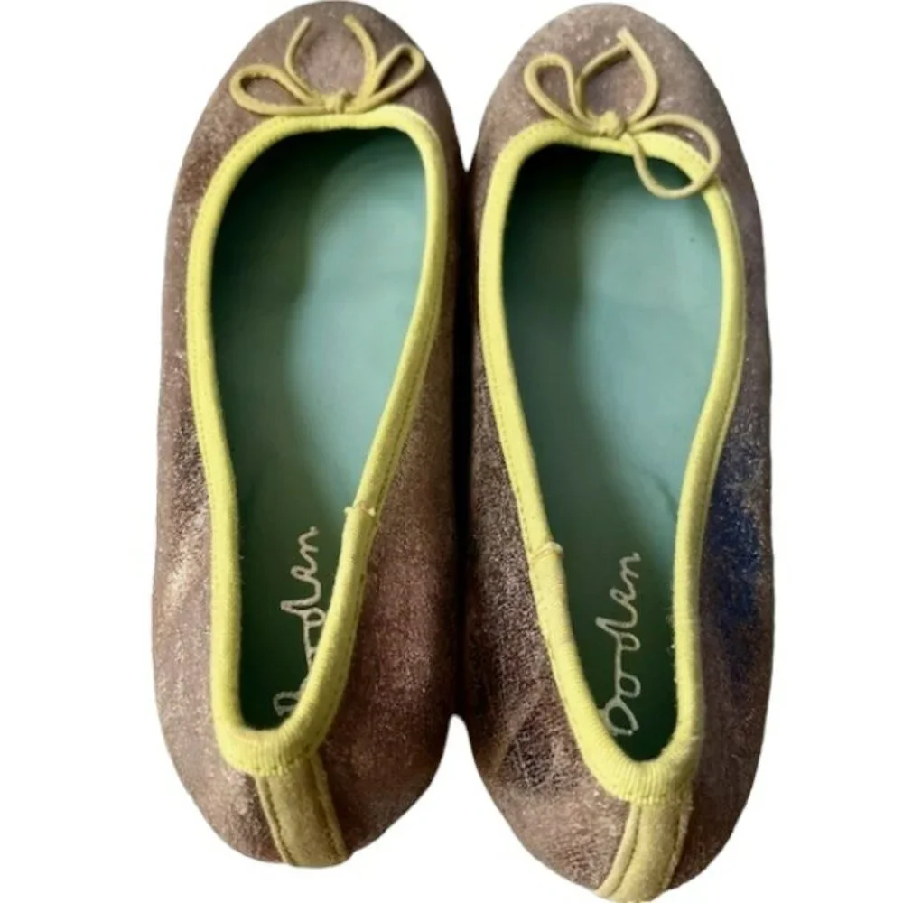 Boden gold leather