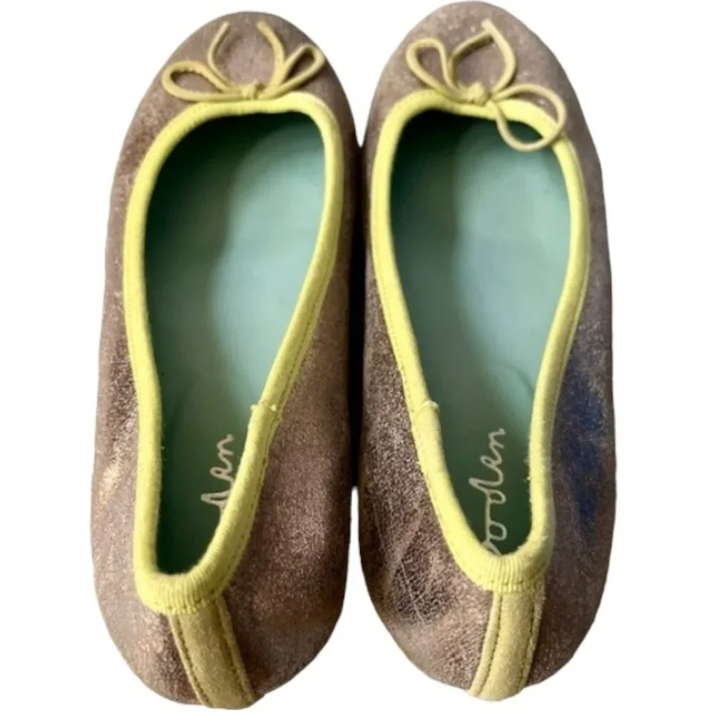 Boden gold leather