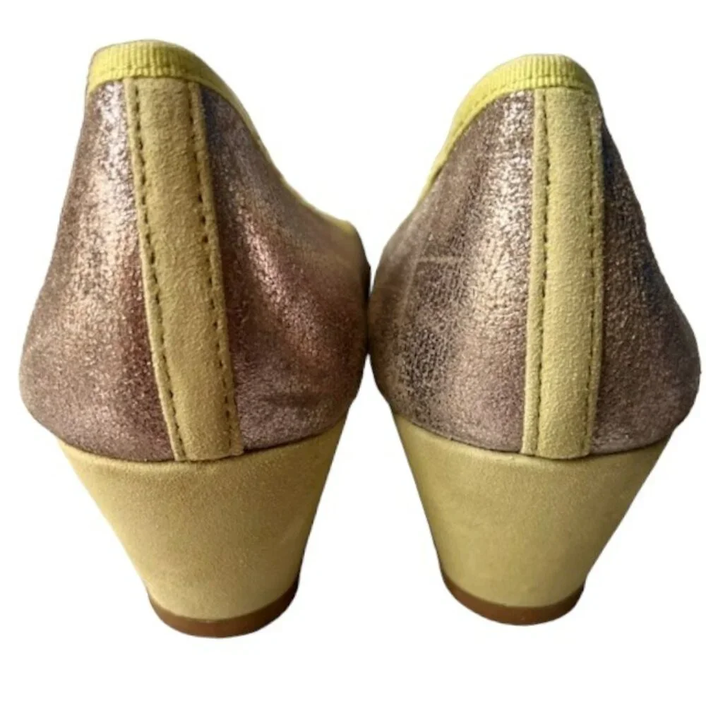 Boden gold leather