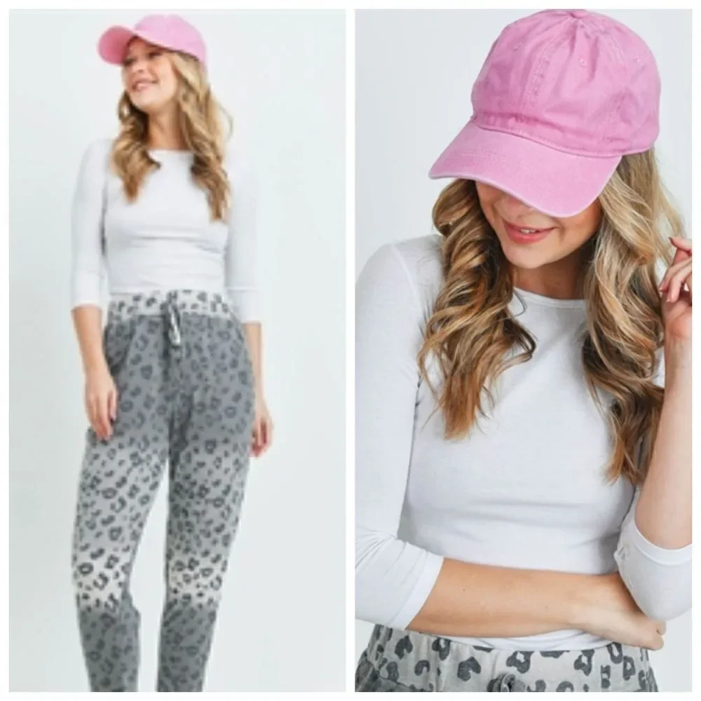 Acid wash pink baseball cap