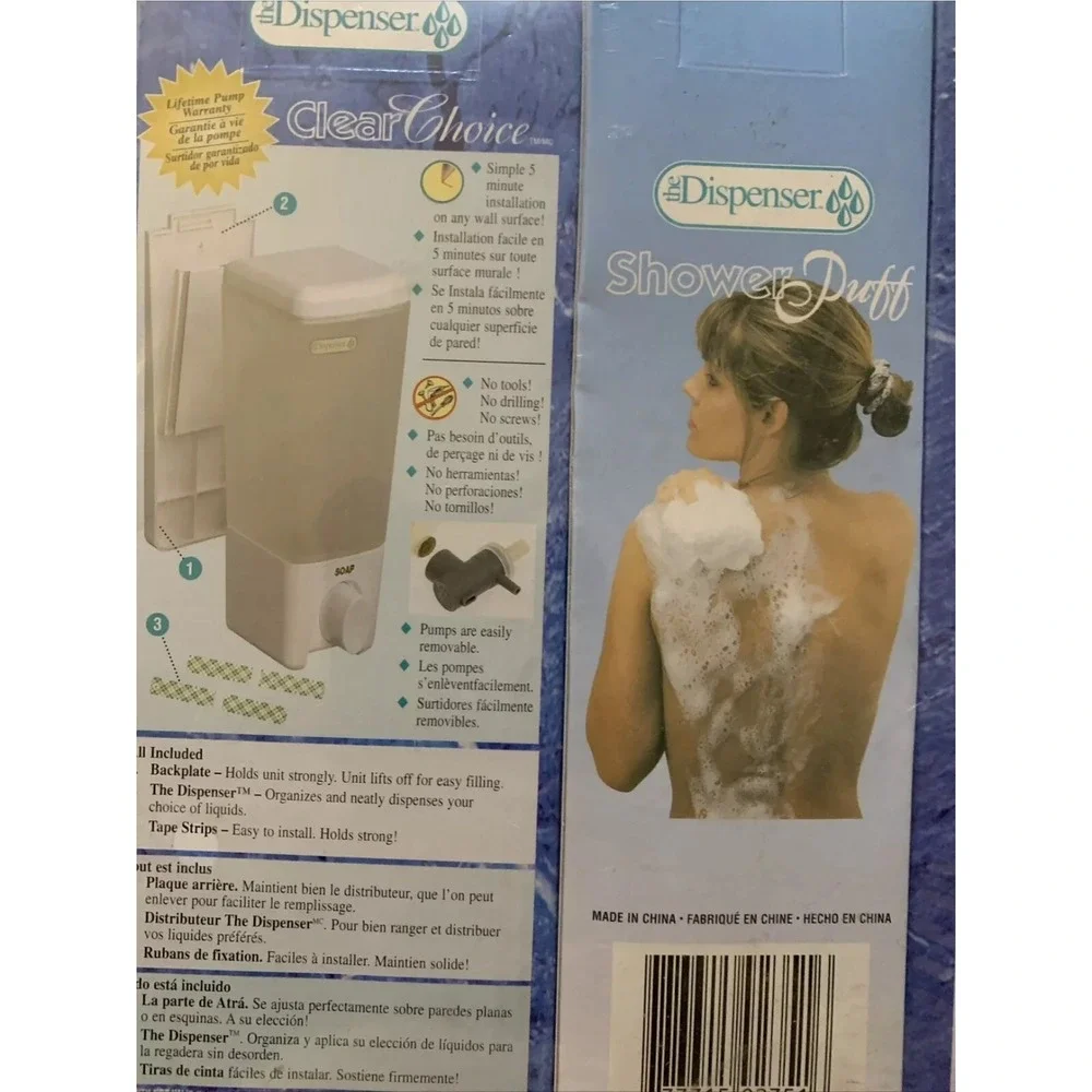 Shower Shampoo Soap Organizer The Dispenser Clear Choice 3-Section Bathroom Sink