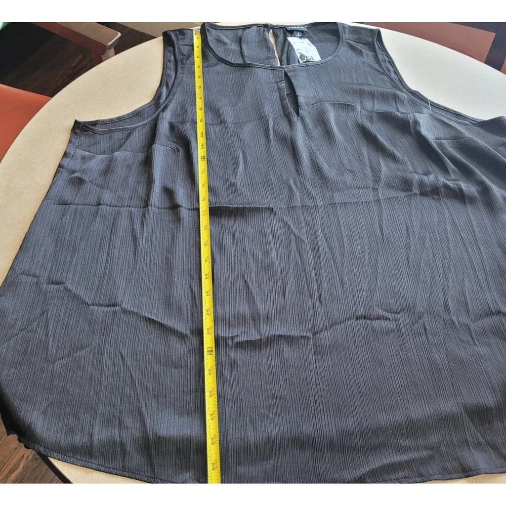 Torrid Black‎ Shine Crinkle Gauze Swing Tank, Size 3, NWOT
