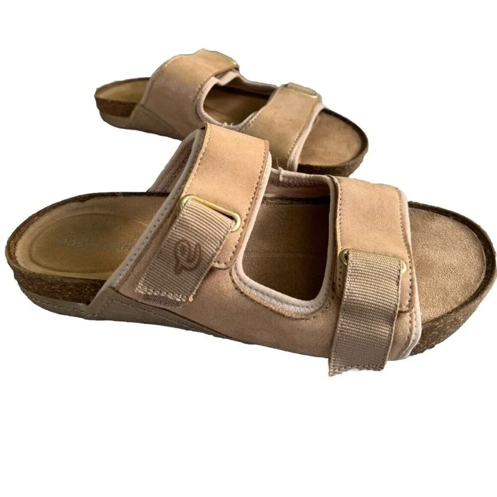Easy Spirit Women's Leather Slip On Lightweight Beige Sandals Size‎ 7 Comfort