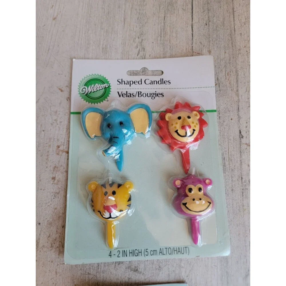 Zoo animal elephant lion crayon birthday‎ candle set unique