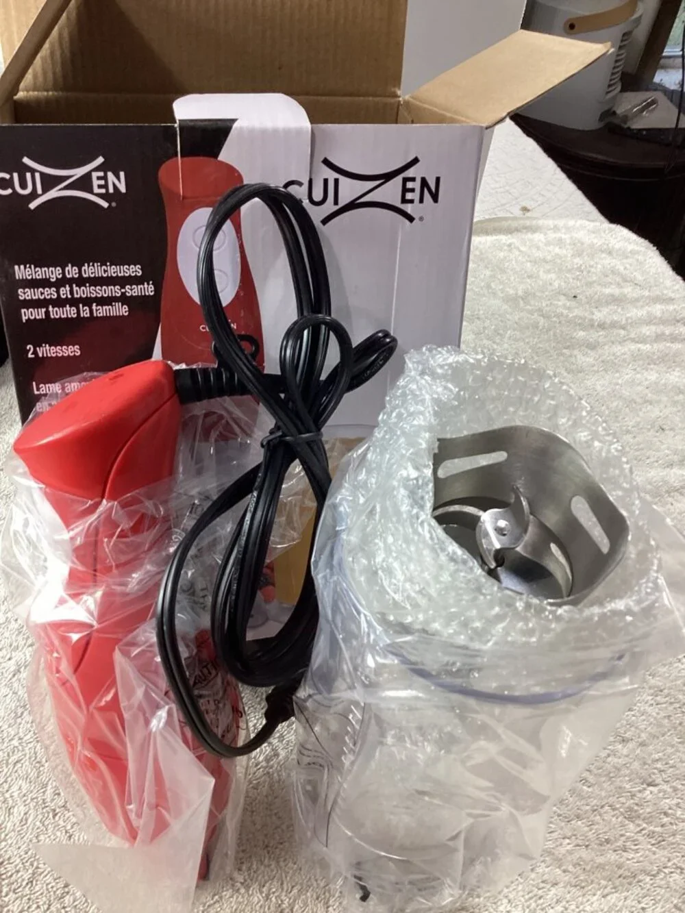 Cuizen Immersion Blender W/ Measuring Cup 2 Speeds 200 Watts Stainless Blade*NIB