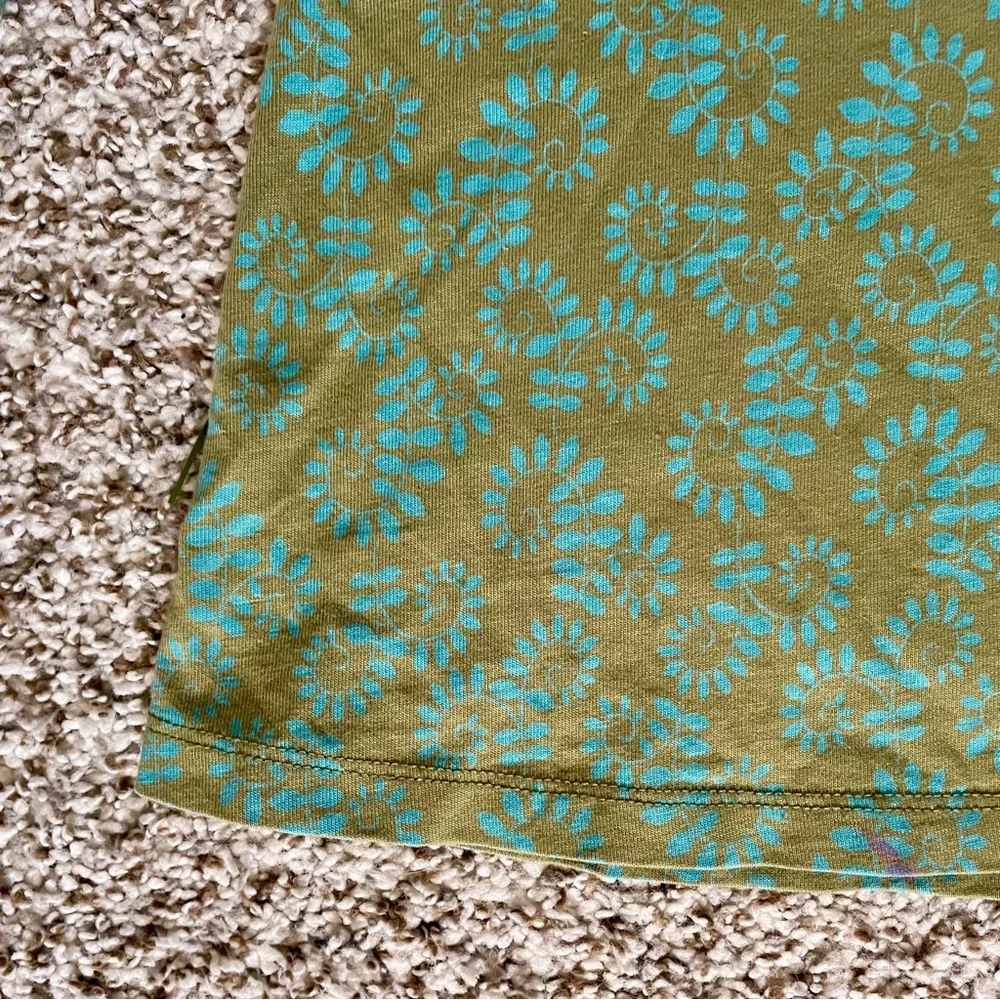 Tea Collection Girls Green & Aqua Casual Floral Cotton Dress Size 4