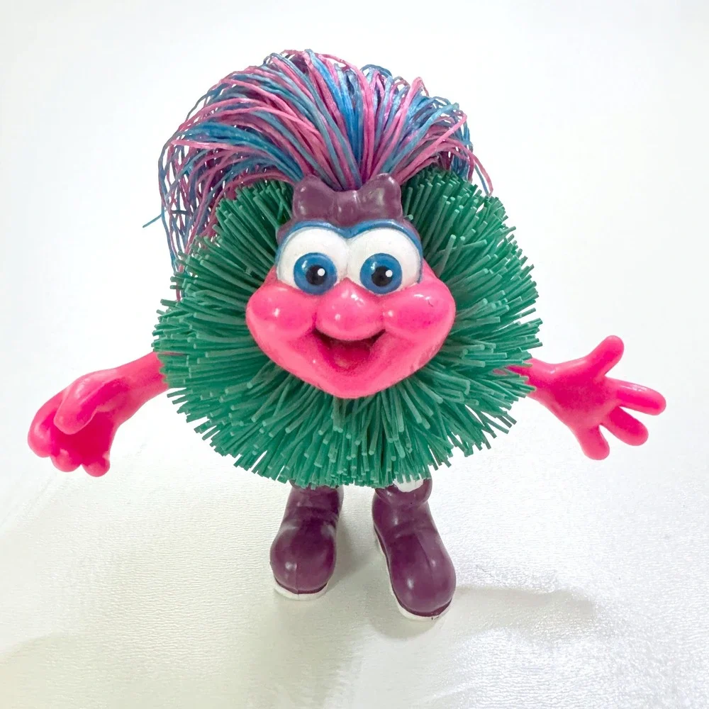 Rare Vintage 90s Odzzon Kooshlings Kids Pink Teal Hair Girl Koosh Lings Bendable