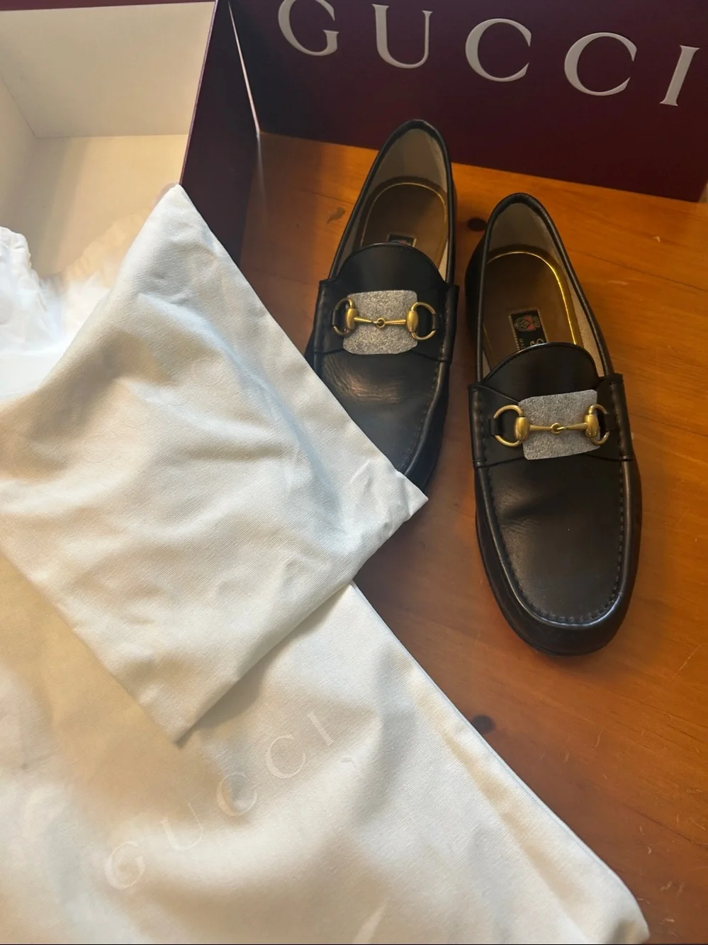 Gucci Authentic Size 9 1/2 Nero Horsebit 1953 Loafer Box Shoe Bags