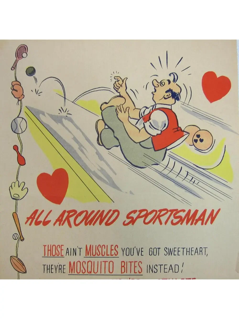 Vintage Vinegar Valentine Sportsman Penny Dreadful Sarcasm Insult Poem Ephemera