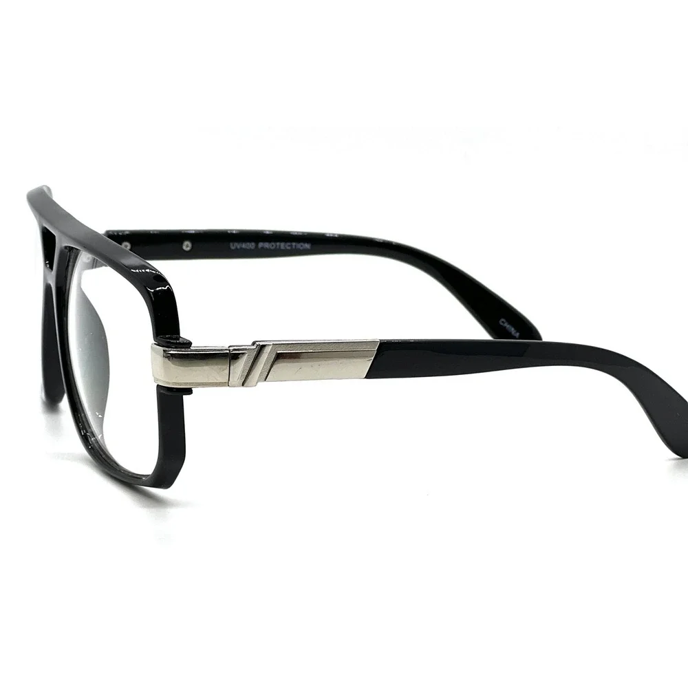 Womens Fashion Eyewear Glasses Black Flat Top Clear Lens UV400 Retro Frames 2026