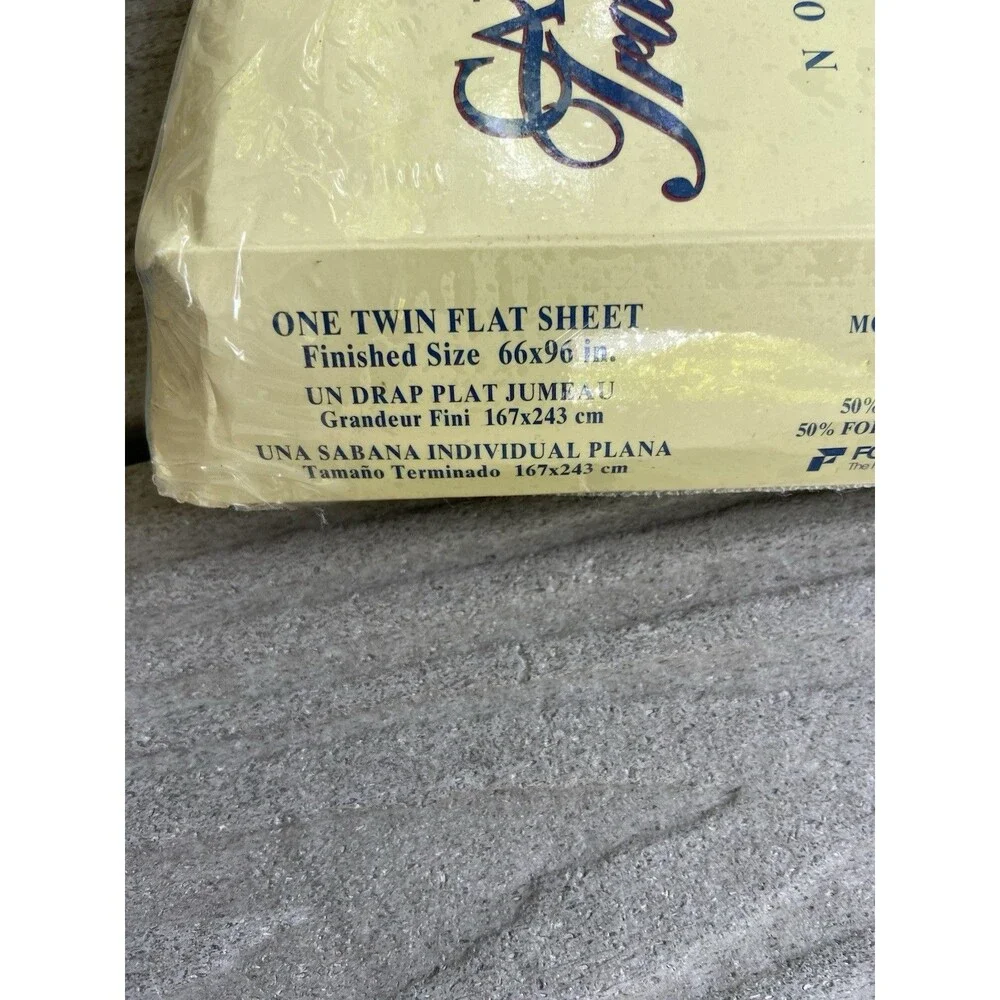 Vtg Cannon Twin Flat Bed Sheet Pastel Stripes Cotton Fresh No Iron USA Made J