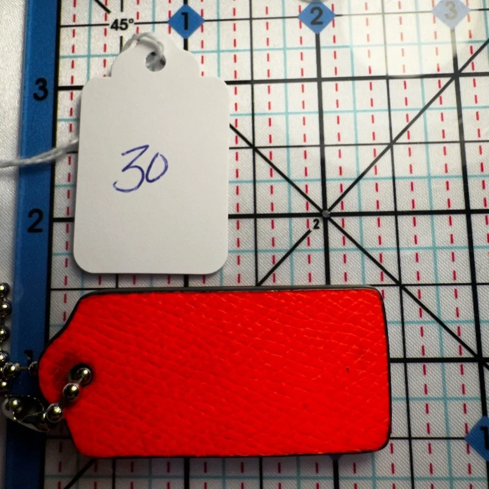 Coach Red Leather Keychain
