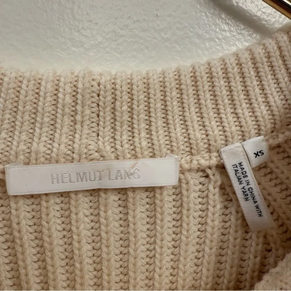 Helmut Lang Butter Crochet Detail Crewneck Sweater Size XS Retail $520