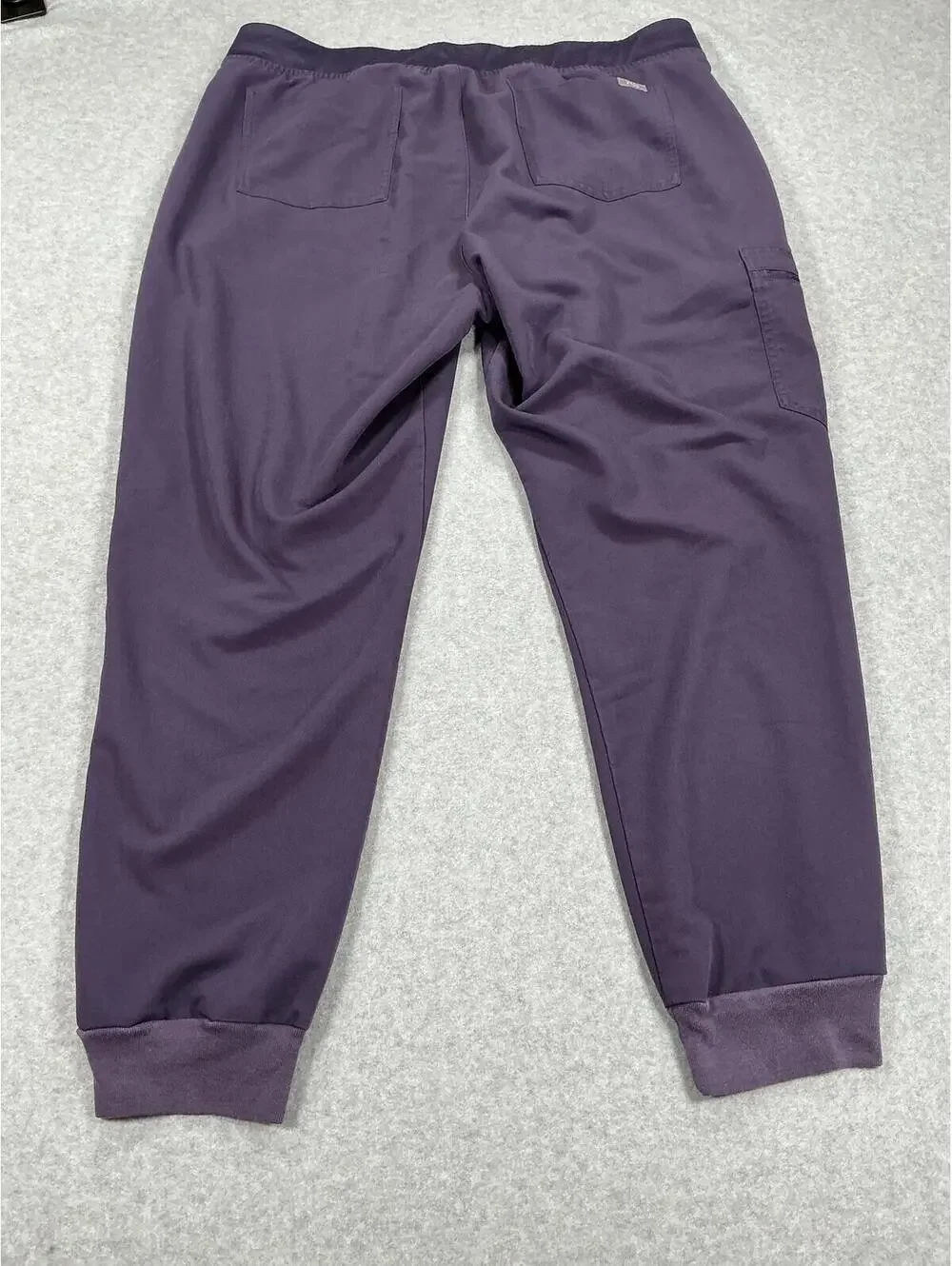 Figs Purple Jogger Pants with Zipper Pocket and Drawstring Waist (468)