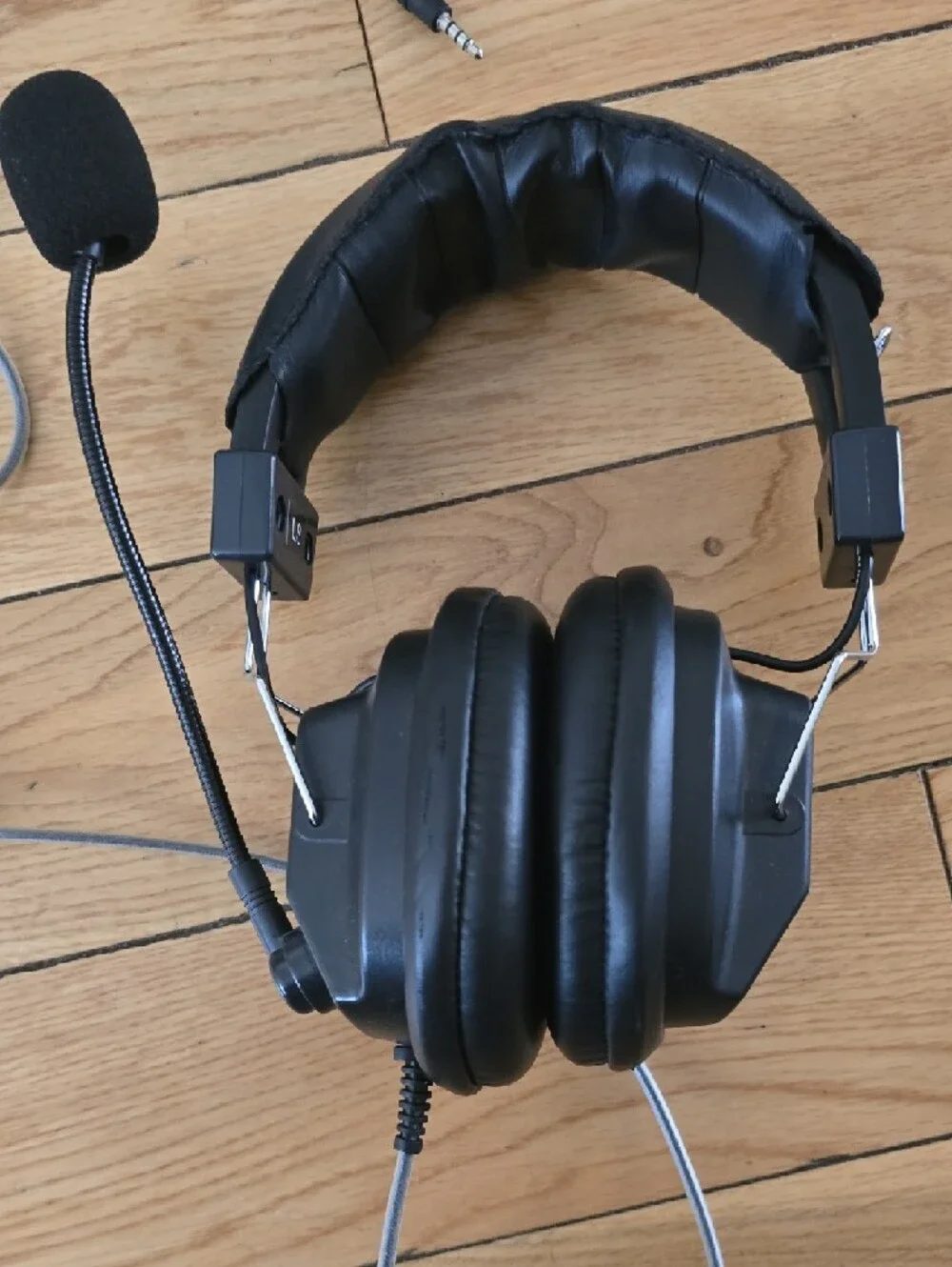 Black Over-Ear Headphones with Boom Microphone
