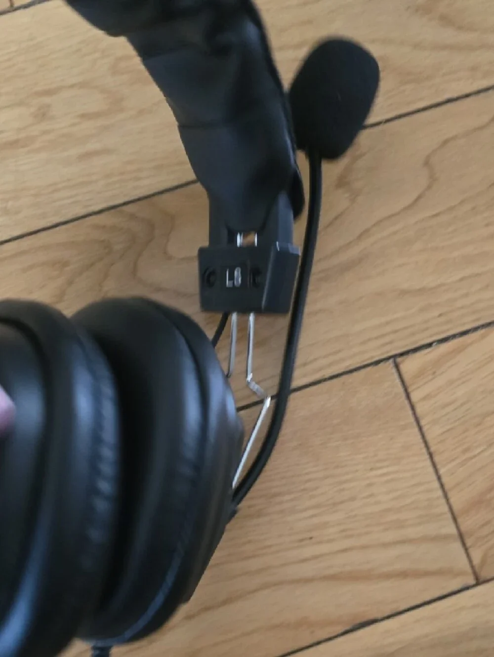Black Over-Ear Headphones with Boom Microphone