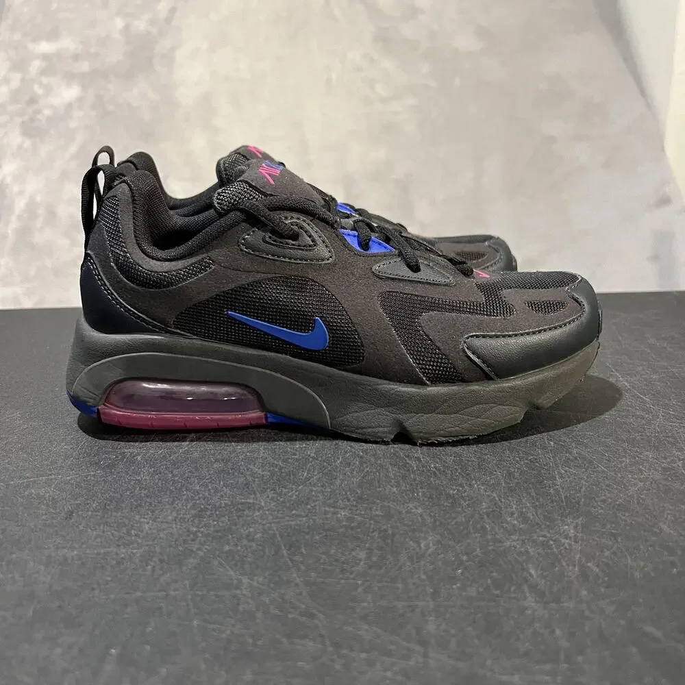 Nike Air Max 200 Shoes Youth Size 4.5Y Black Blue Pink AT5627-010 Sneakers GS