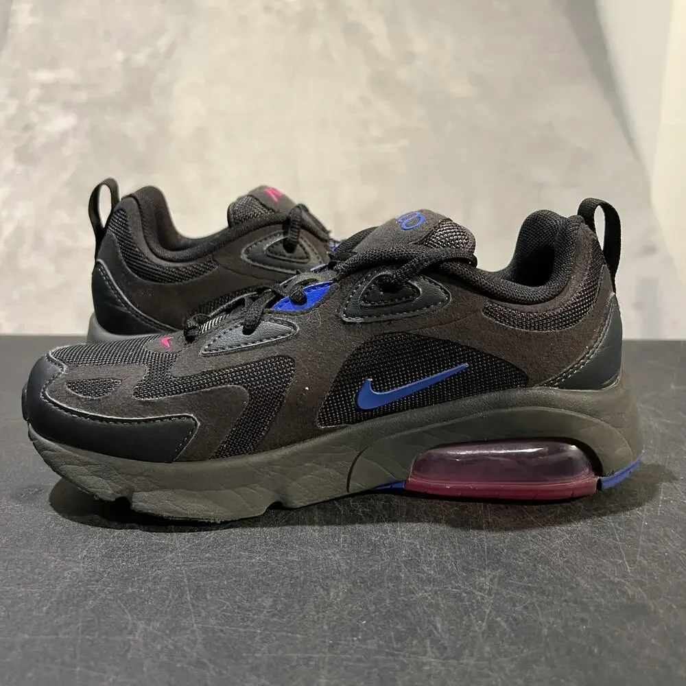Nike Air Max 200 Shoes Youth Size 4.5Y Black Blue Pink AT5627-010 Sneakers GS