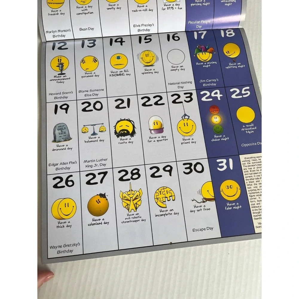 Have a Day Retro 2003 Smiley Faces Collection Wall Art 12 Month Calendar Sealed