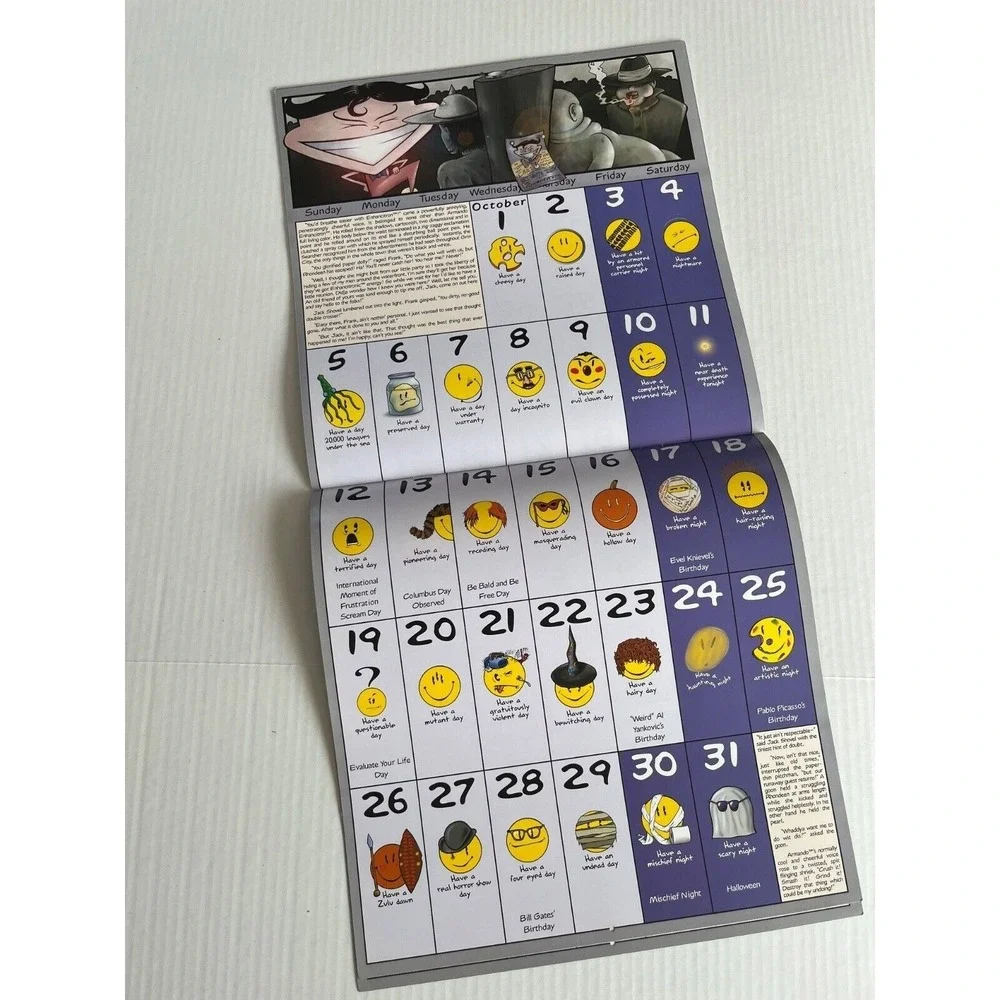 Have a Day Retro 2003 Smiley Faces Collection Wall Art 12 Month Calendar Sealed