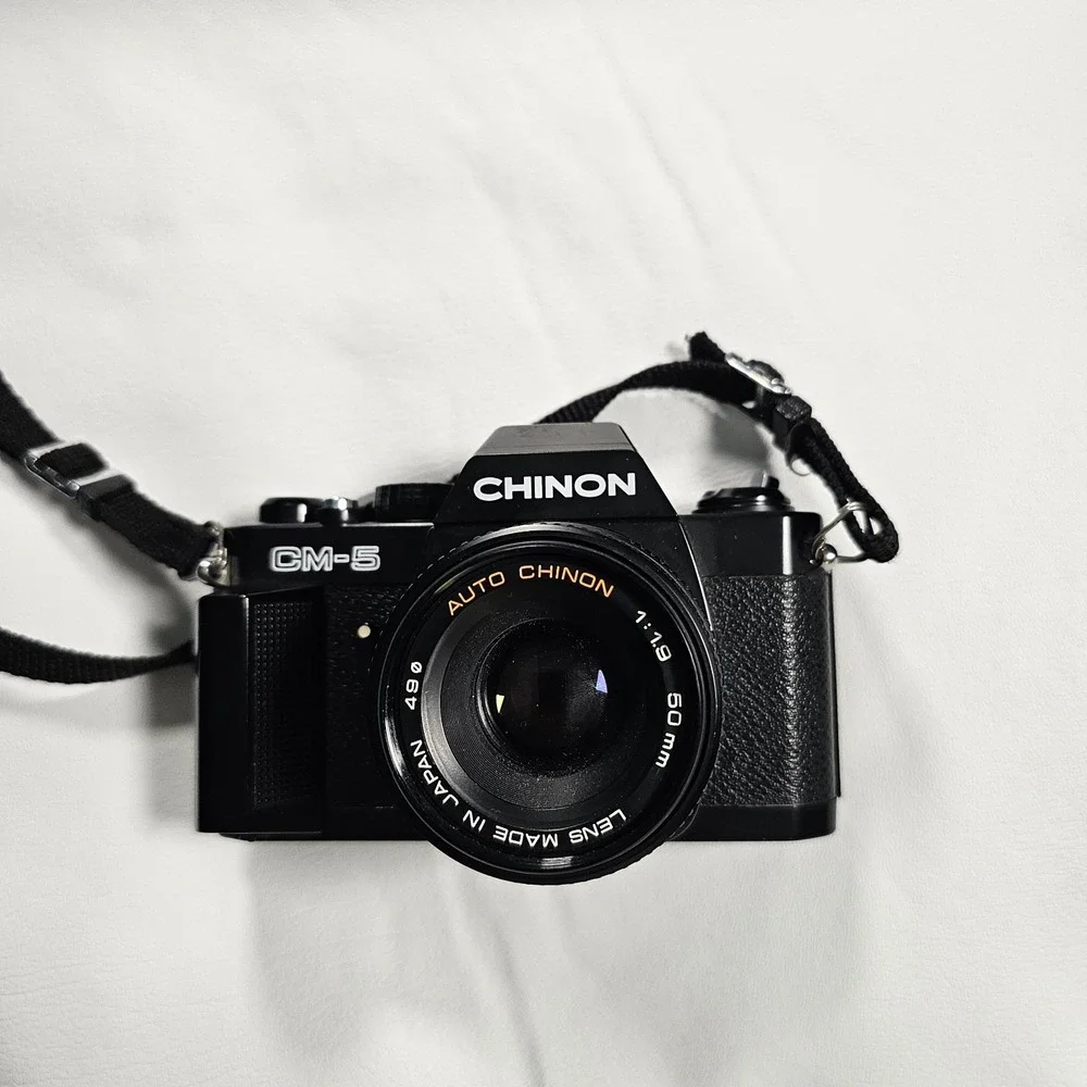 Chinon CM-5 35mm Film Camera + 50mm f/1.9 Lens Tested Meter Not Working