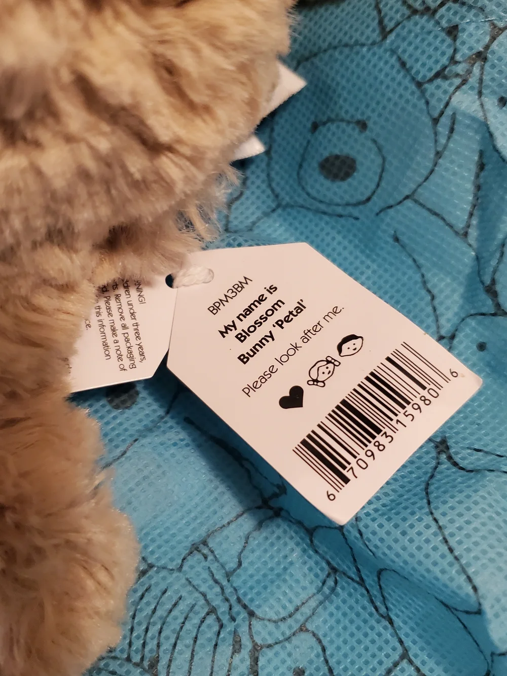 Jellycat note included